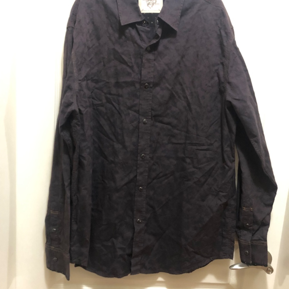Men’s XL Age of Wisdom unique cotton shirt snaps brown black